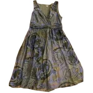 Halogen Womens Fit Flare Sleeveless Cotton Black Purple Khaki Dress small